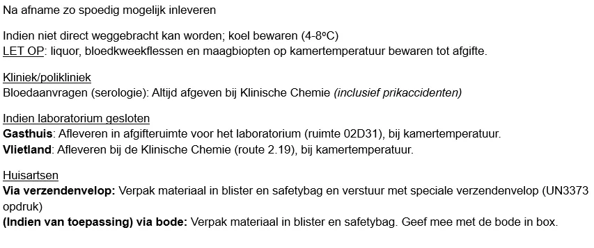 tekst afnamevoorschriften